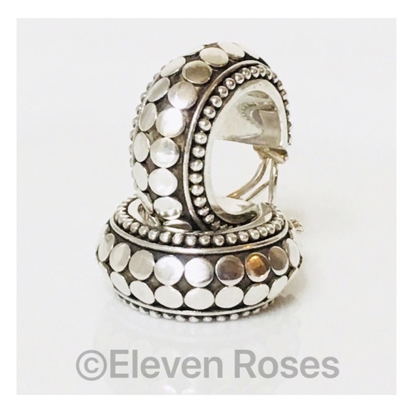 John Hardy Jewelry - John Hardy Large Sterling Dot Hoop Earrings